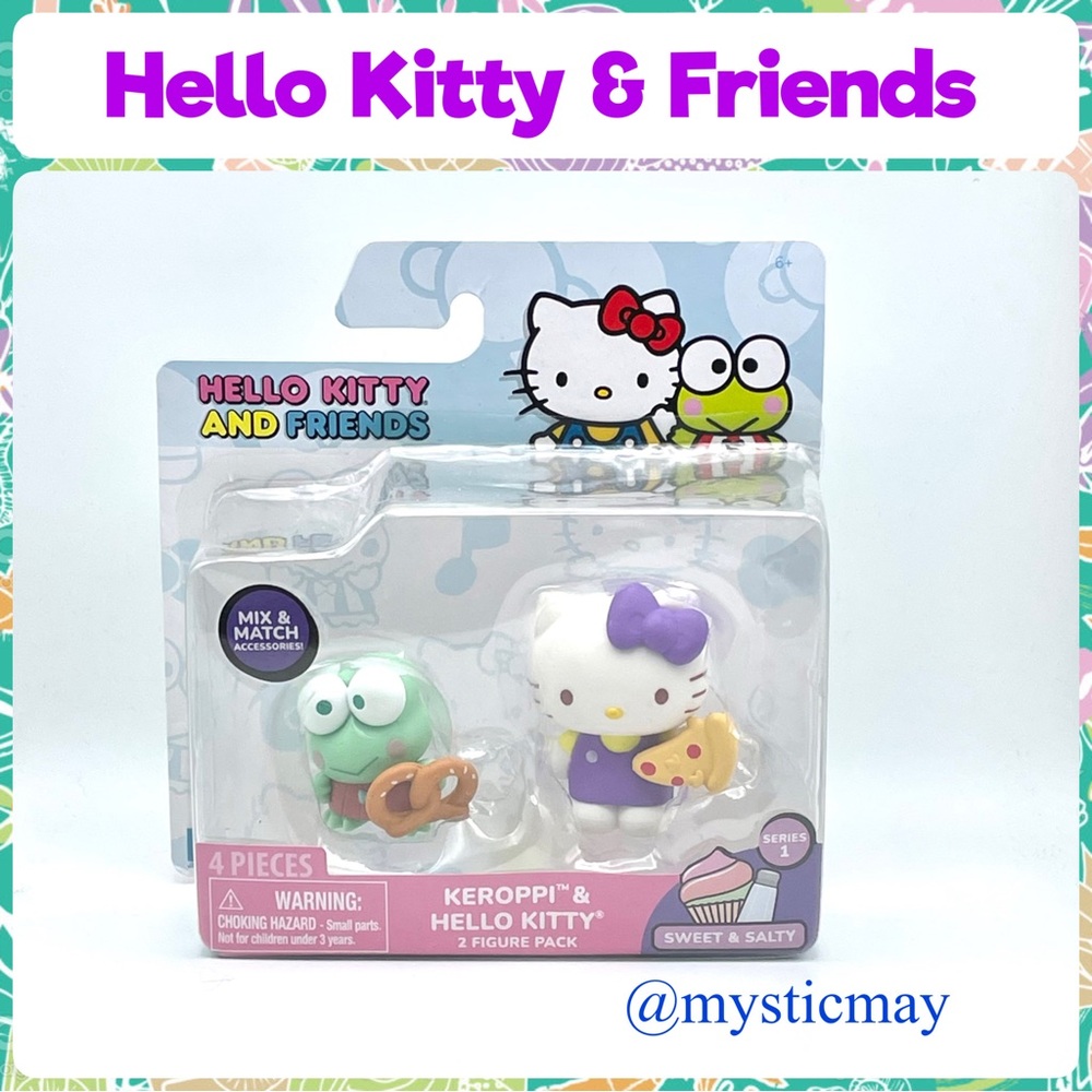 New HELLO KITTY & FRIENDS 2 Figure Set Sweet & Salty KITTY w KEROPPI Doll Toys